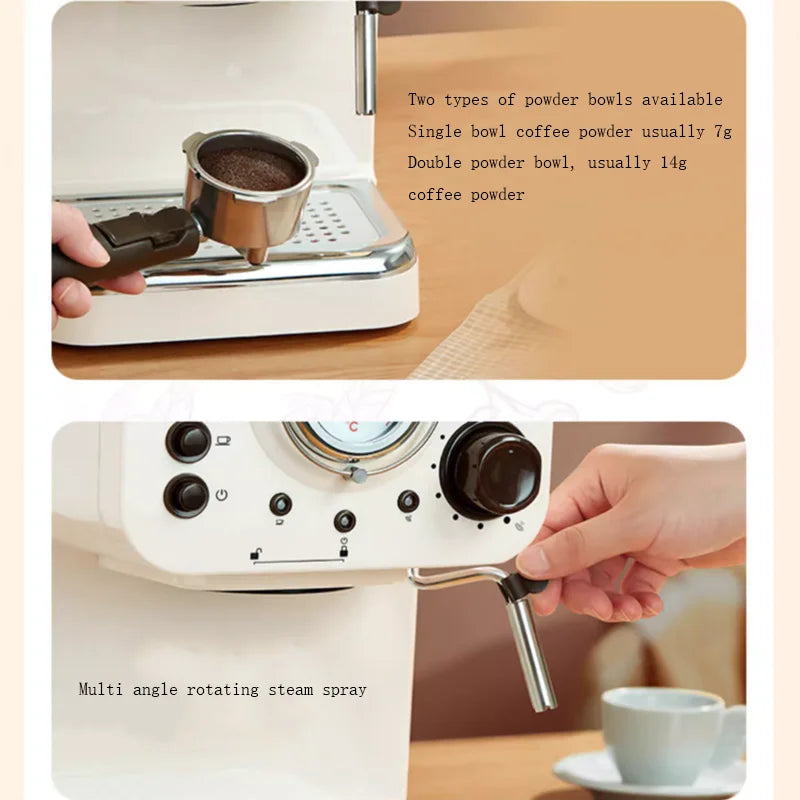 Coffee machine vintage classic small semi-automatic Italian pressure steam