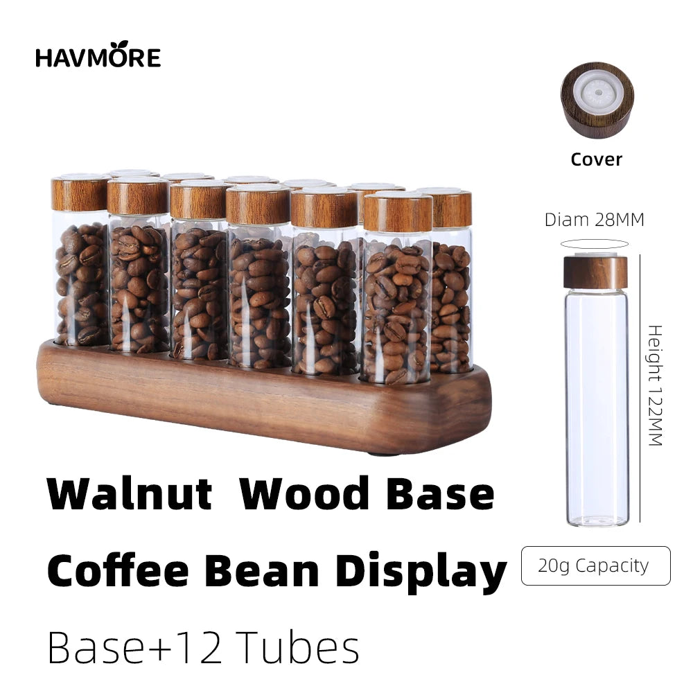 Convenient Magnetic Coffee Bean Storage Glass Tubes Storage Container Rack