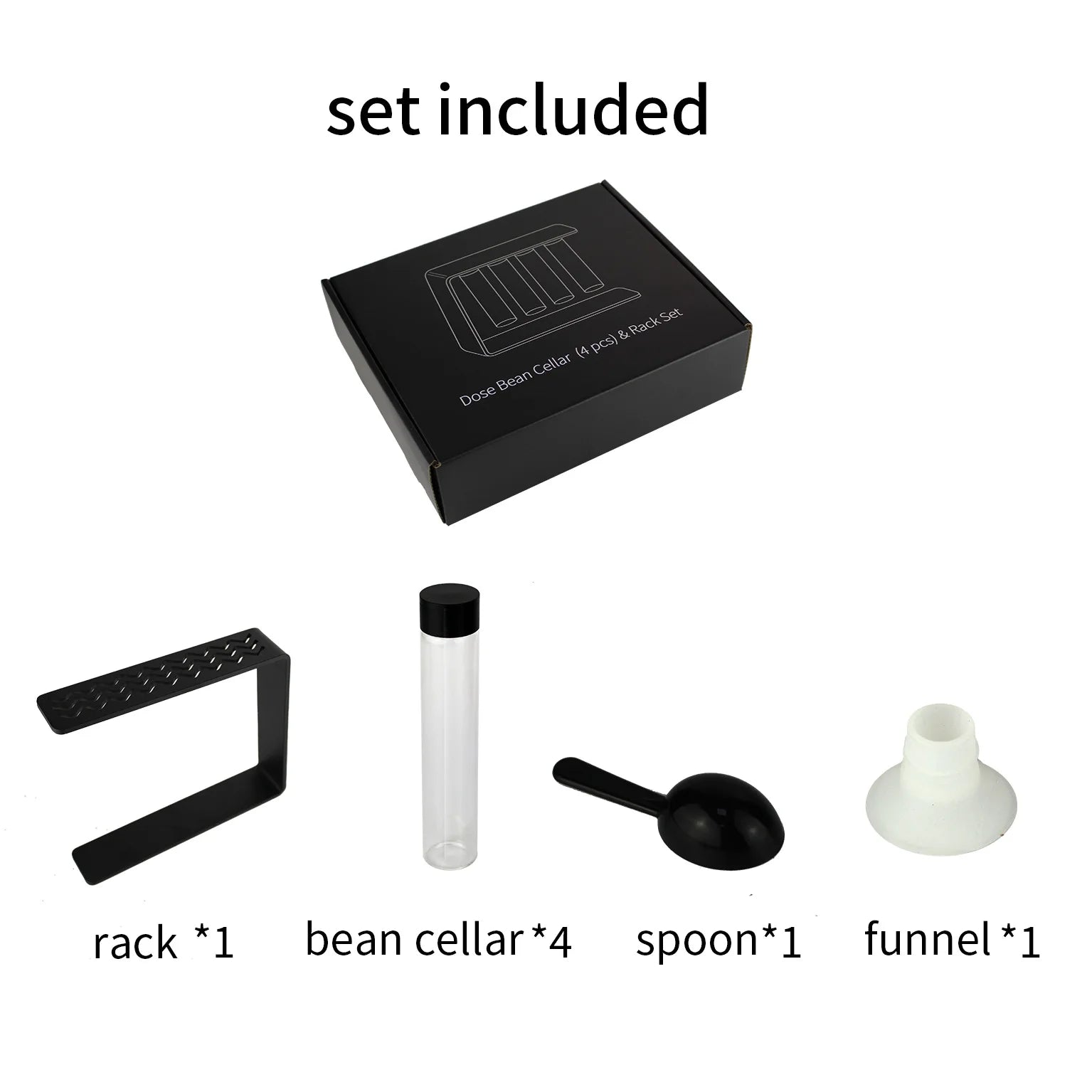 Magnet Coffee Beans Storage Container Tube Display Rack Tea Bottle Glass Set