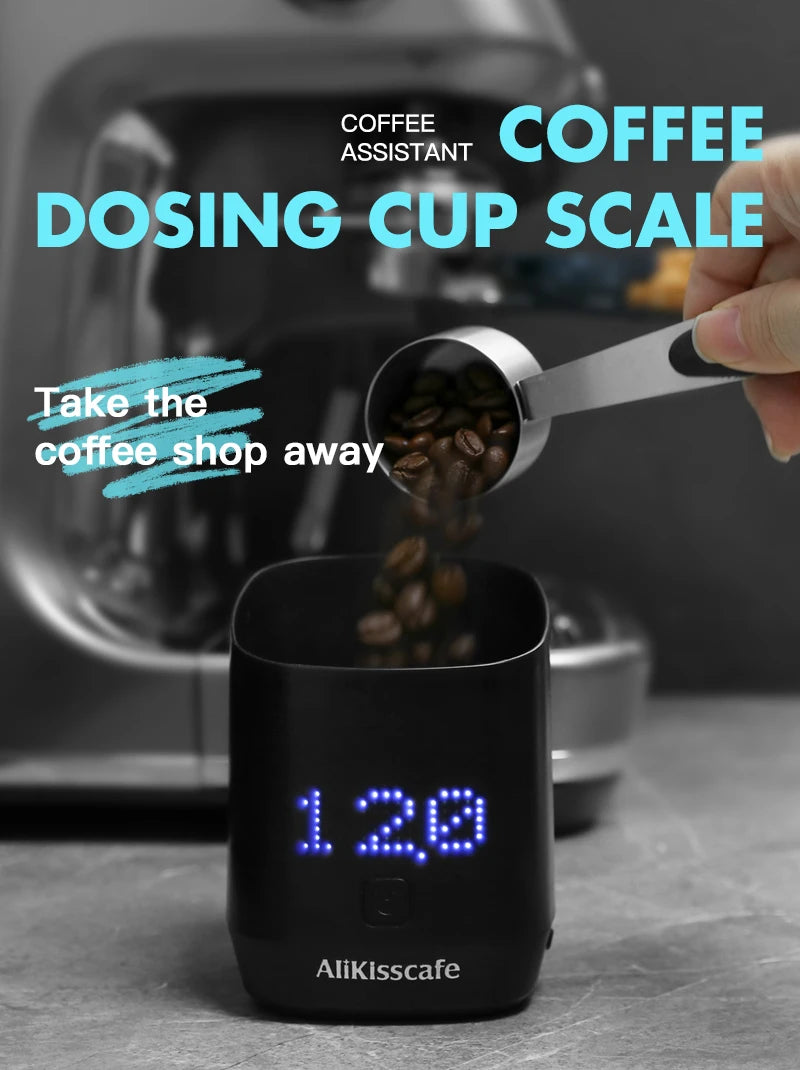 AliKisscafe Digital Dosing Cup Coffee Scale Display Tray Precise Scale Cup