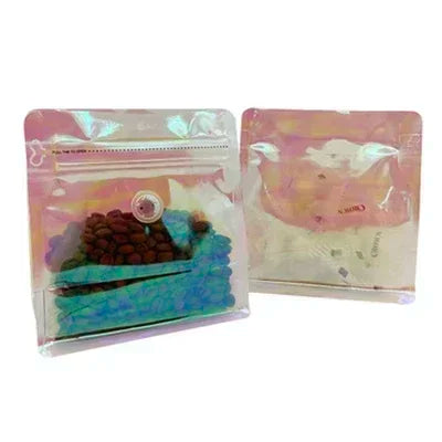 Holographic Coffee Bean Powder with ValveTea Storage Bag Mylar Packaging