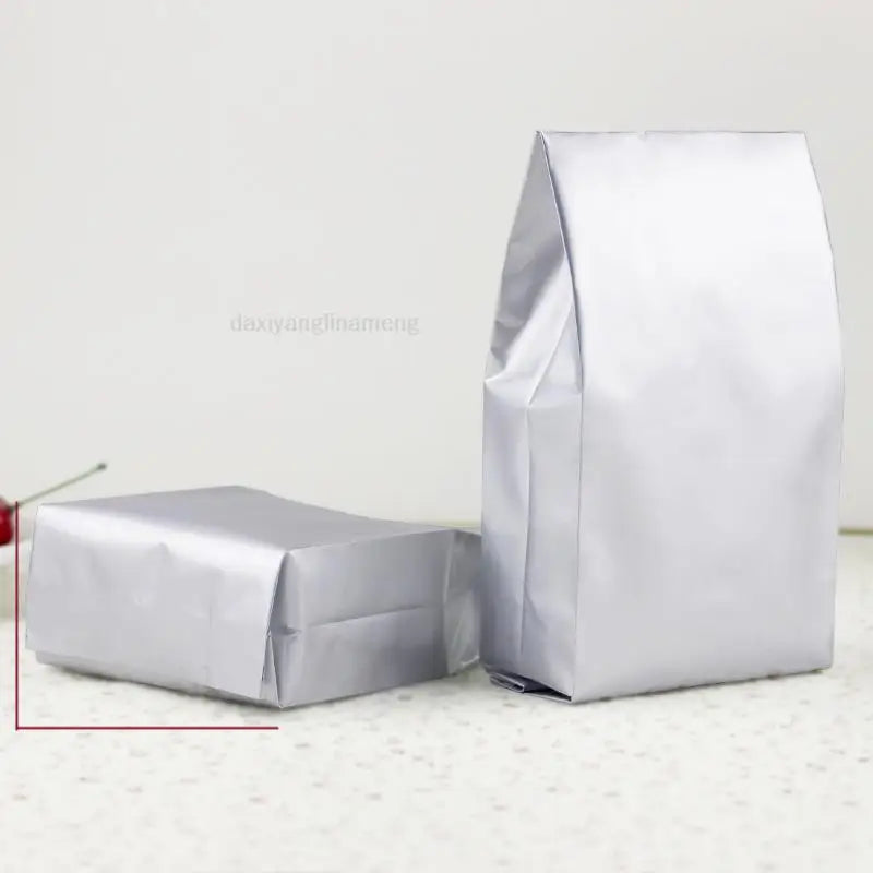 Top Open Silver Color Aluminum Foil Heat Seal Vacuum Food Packing Gusset Bag