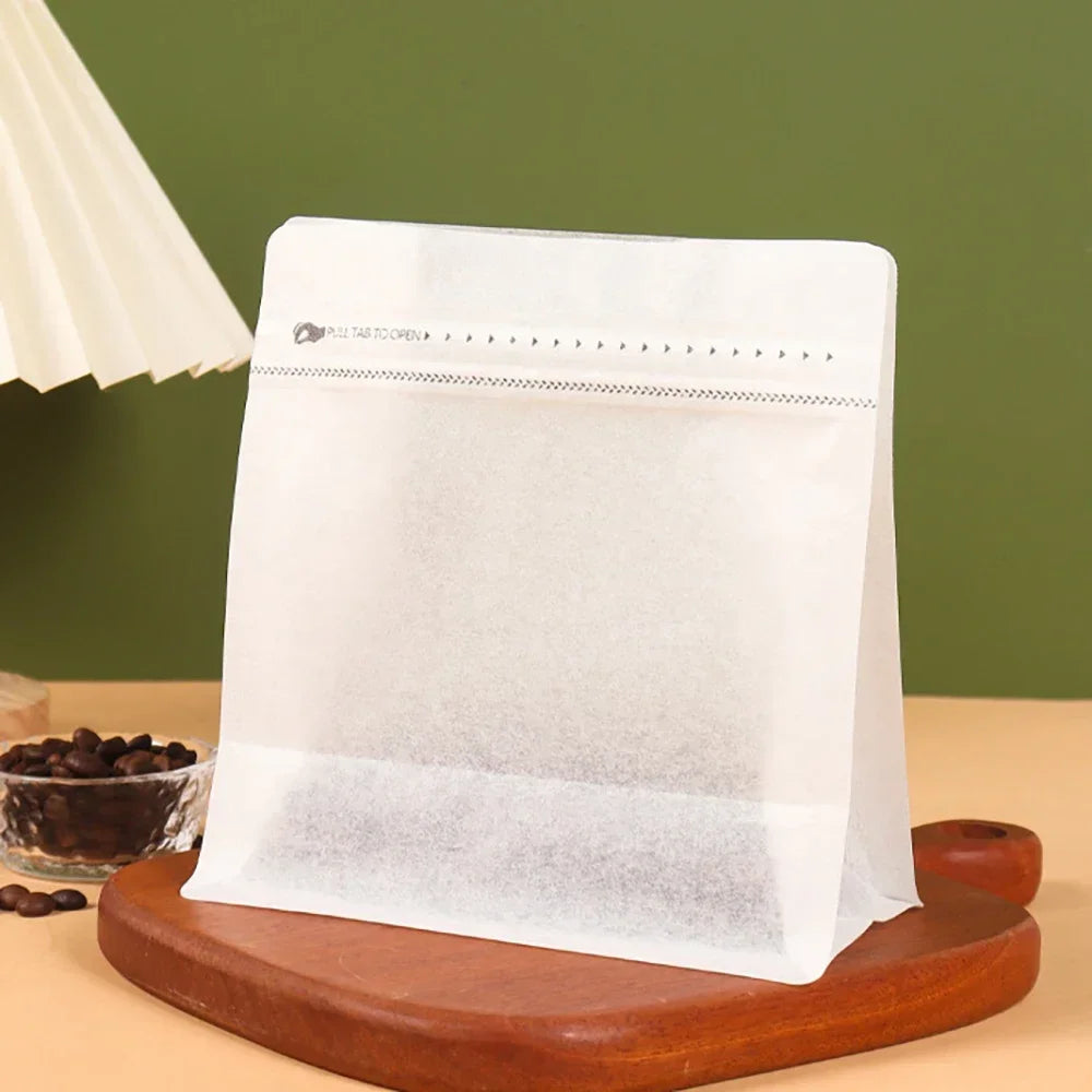 Recyclable Frosted Transparent Matte Coffee Powder Packing Bag with Valve