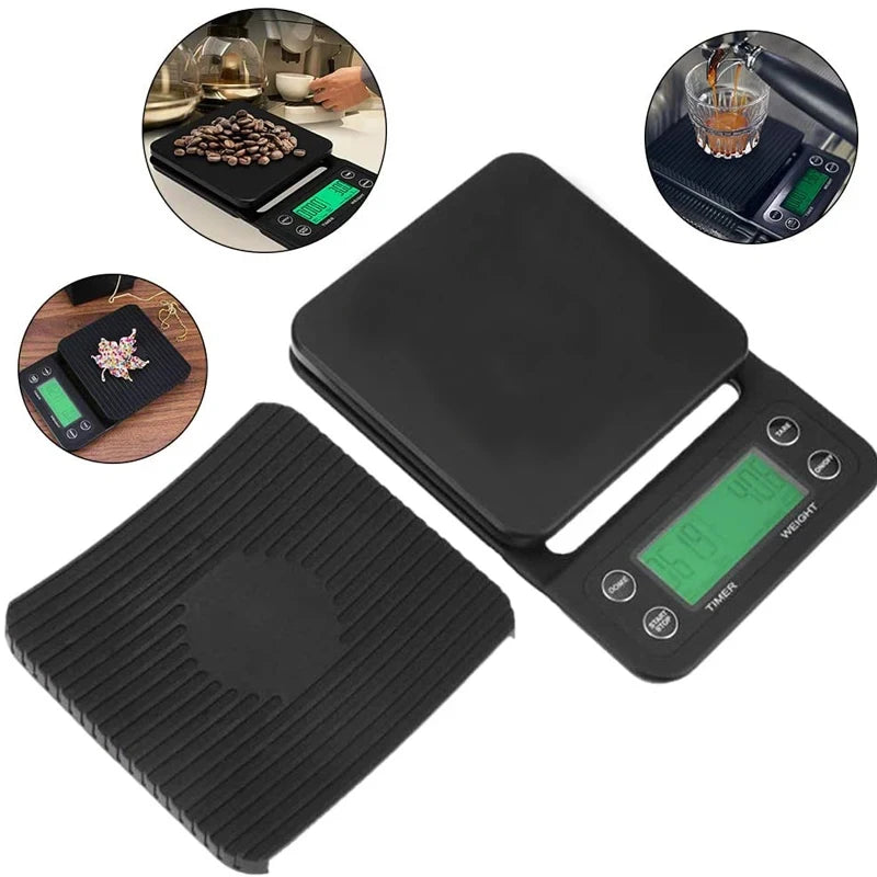 Portable Electronic Digital Kitchen Scale Coffee Brewing Timer High Precision