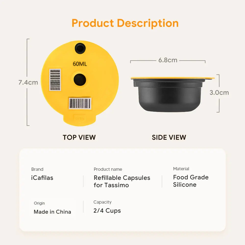 Bosch Tassimo Coffee Capsule Reusable Tassimo Pods Refillable Coffee Filters Pod