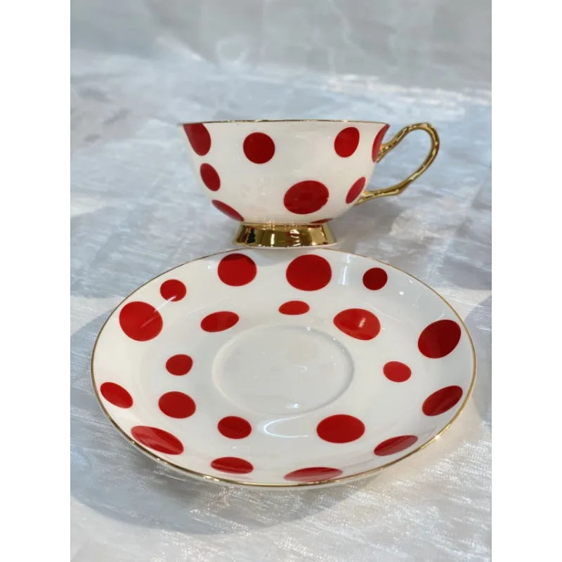220ml Ceramic Mug Light Luxury Retro Afternoon Tea Coffee Cup Saucer Sets