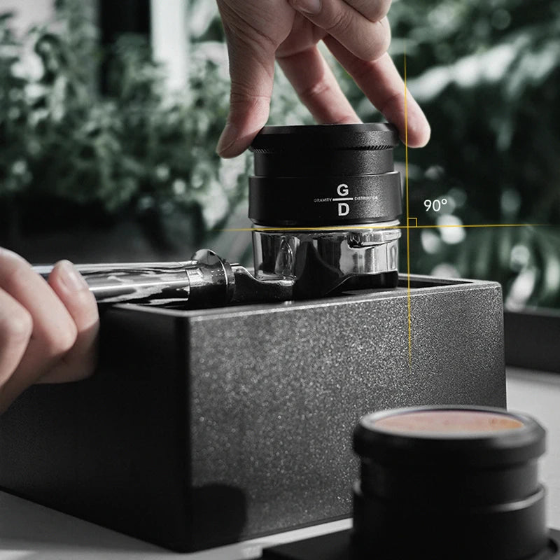 MUVNA Espresso Tamper V2, Slow Rebound Coffee Tamper Steel Ripple Base