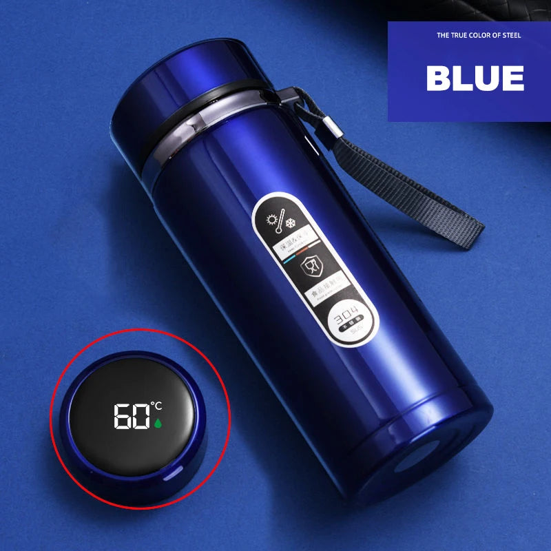SoftAura Stainless Steel Thermos Bottle LED Temperature Display Portable Cup