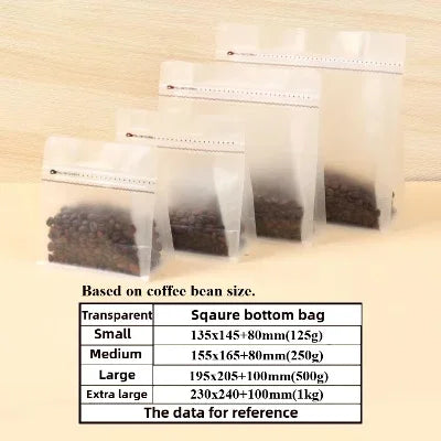 Recyclable Frosted Transparent Matte Coffee Powder Packing Bag with Valve