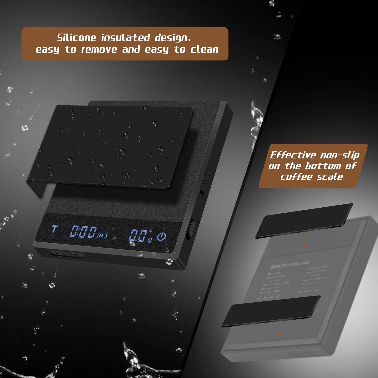 Coffee Electronic Scale with Timer, 0.1g High Precision Coffee Scale Touch Sensor