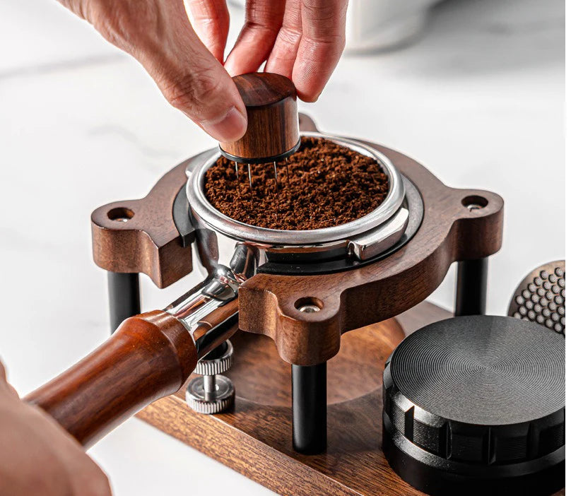 Wooden Coffee Tamper Station Base Tamper Holder Espresso Tamper Mat
