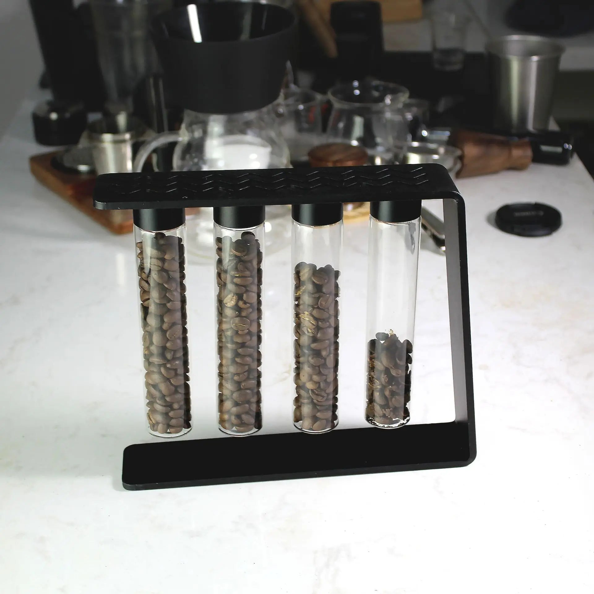 Magnet Coffee Beans Storage Container Tube Display Rack Tea Bottle Glass Set
