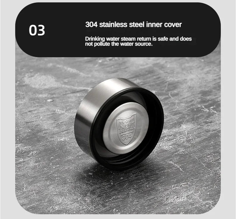 SoftAura Stainless Steel Thermos Bottle LED Temperature Display Portable Cup