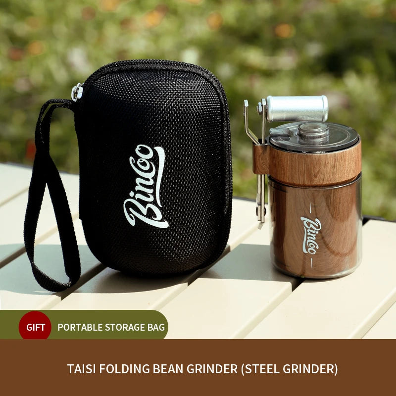 Coffee Bean Grinder Portable Wood Grain Stainless Steel Crank Hand Hand Coffee