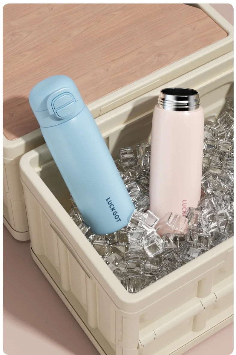Stainless Steel Insulated Bottle Student Portable Double Drink Bouncing Cup