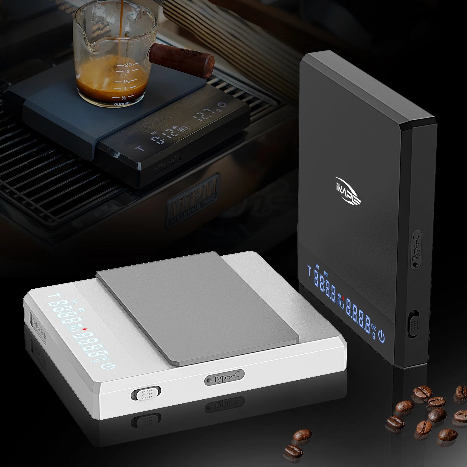 Coffee Electronic Scale with Timer, 0.1g High Precision Coffee Scale Touch Sensor
