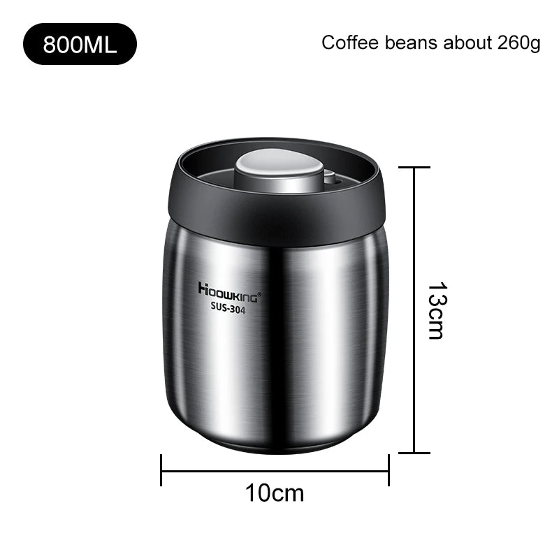 Vacuum sealed tank Coffee bean storage tank Household stainless steel storage