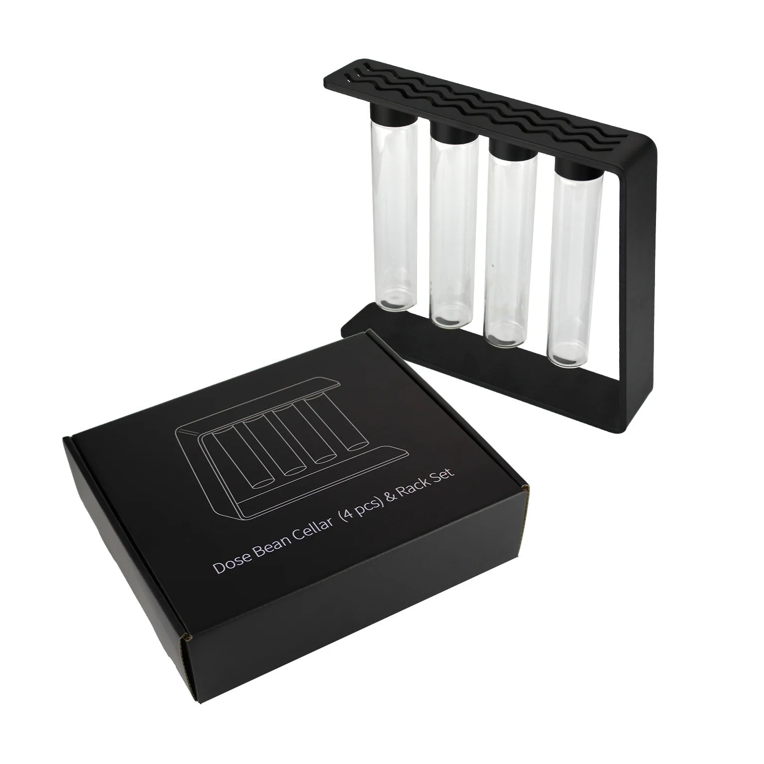 Magnet Coffee Beans Storage Container Tube Display Rack Tea Bottle Glass Set