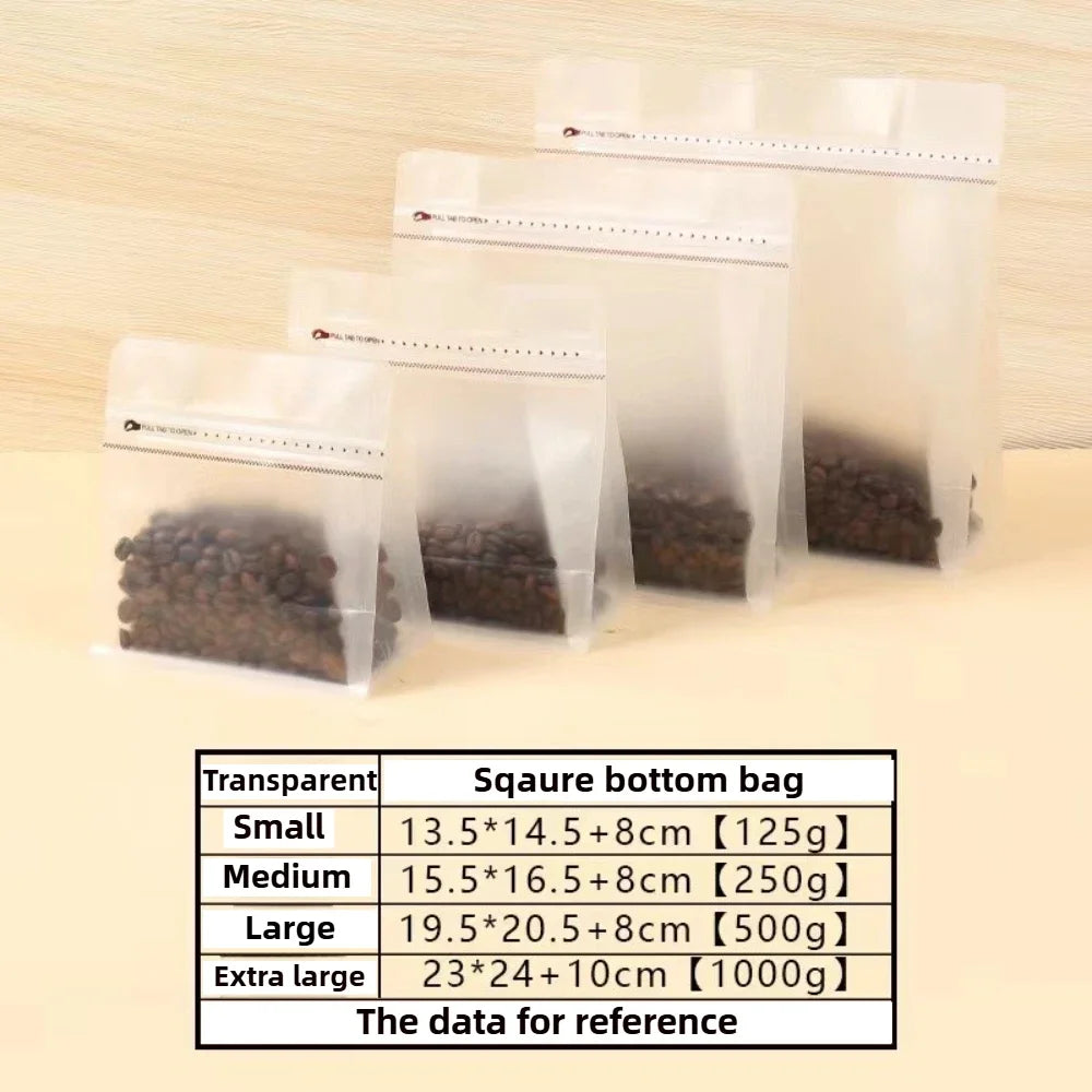 Recyclable Frosted Transparent Matte Coffee Powder Packing Bag with Valve