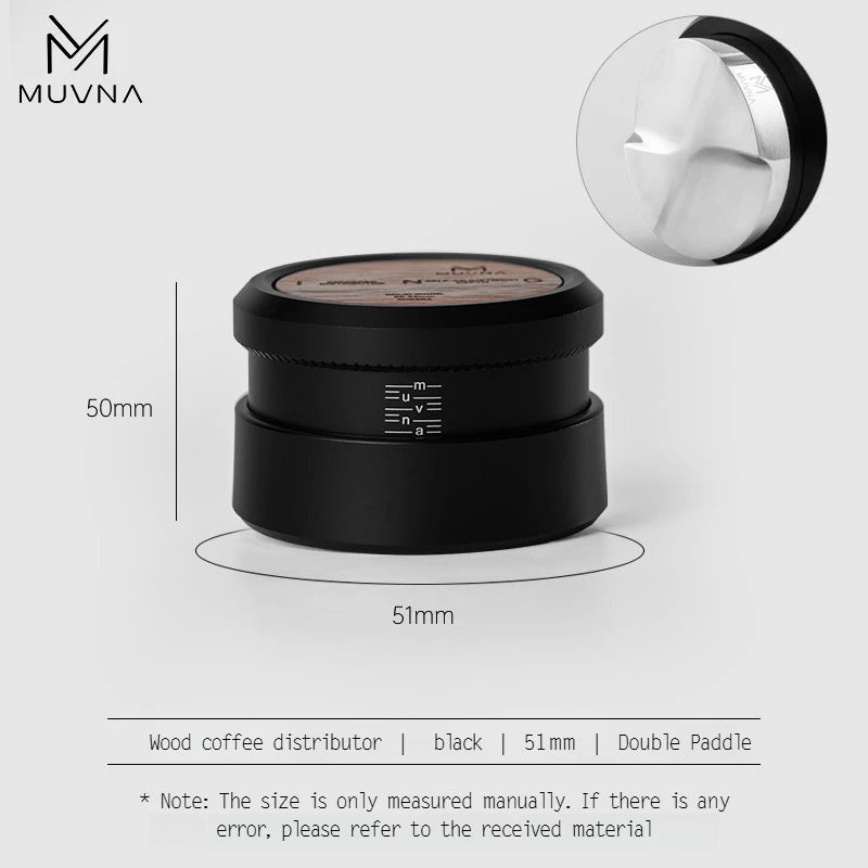 MUVNA Espresso Tamper V2, Slow Rebound Coffee Tamper Steel Ripple Base