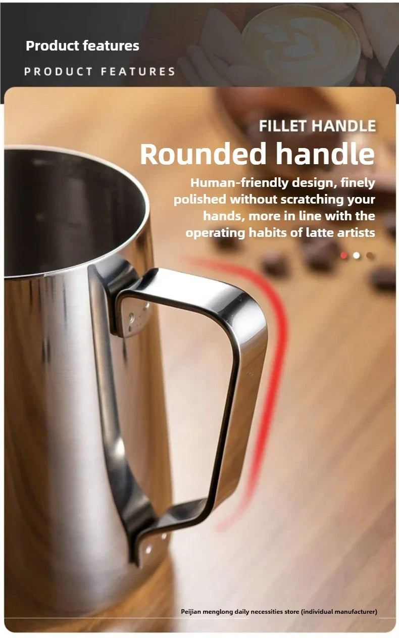 Milk Creamer Frothing Pitcher with Scale Stainless Steel Milk Frother Latte Cup