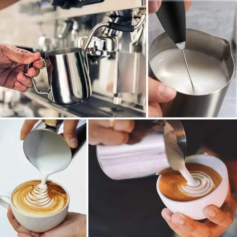 Milk Creamer Frothing Pitcher with Scale Stainless Steel Milk Frother Latte Cup