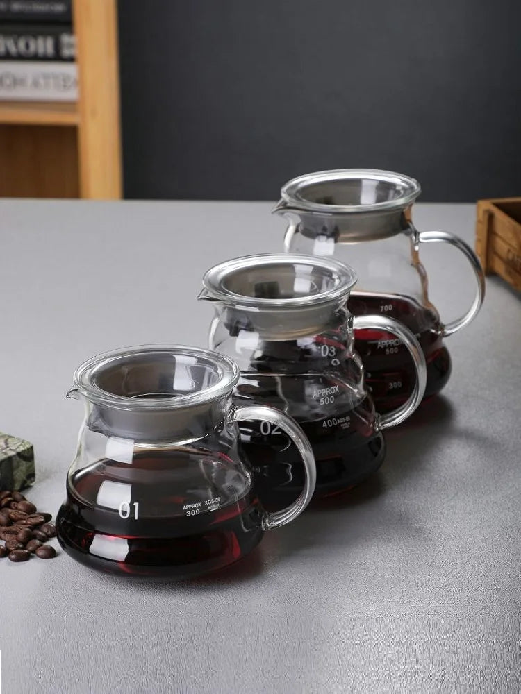 Glass Coffee Carafe Clouds Shape Glass Kettle Sharing Pot with Lids Coffee Pot