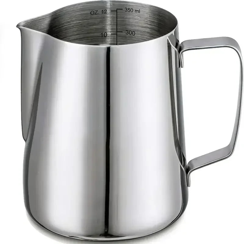 Milk Creamer Frothing Pitcher with Scale Stainless Steel Milk Frother Latte Cup