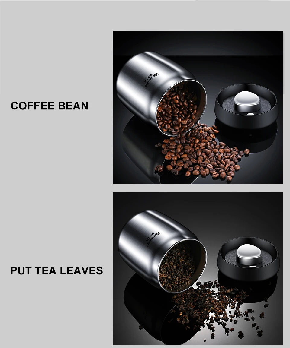 Vacuum sealed tank Coffee bean storage tank Household stainless steel storage