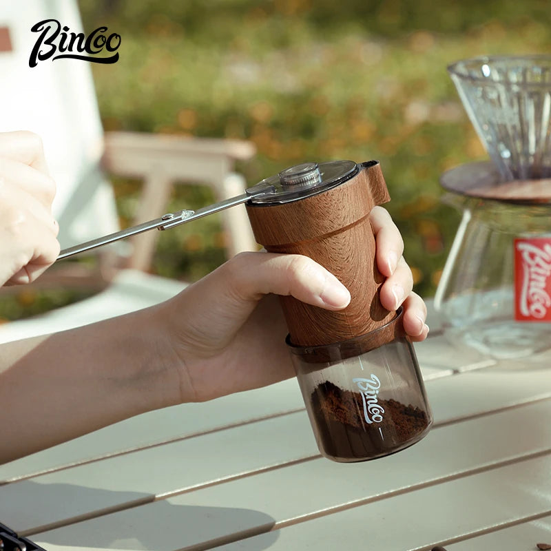 Coffee Bean Grinder Portable Wood Grain Stainless Steel Crank Hand Hand Coffee