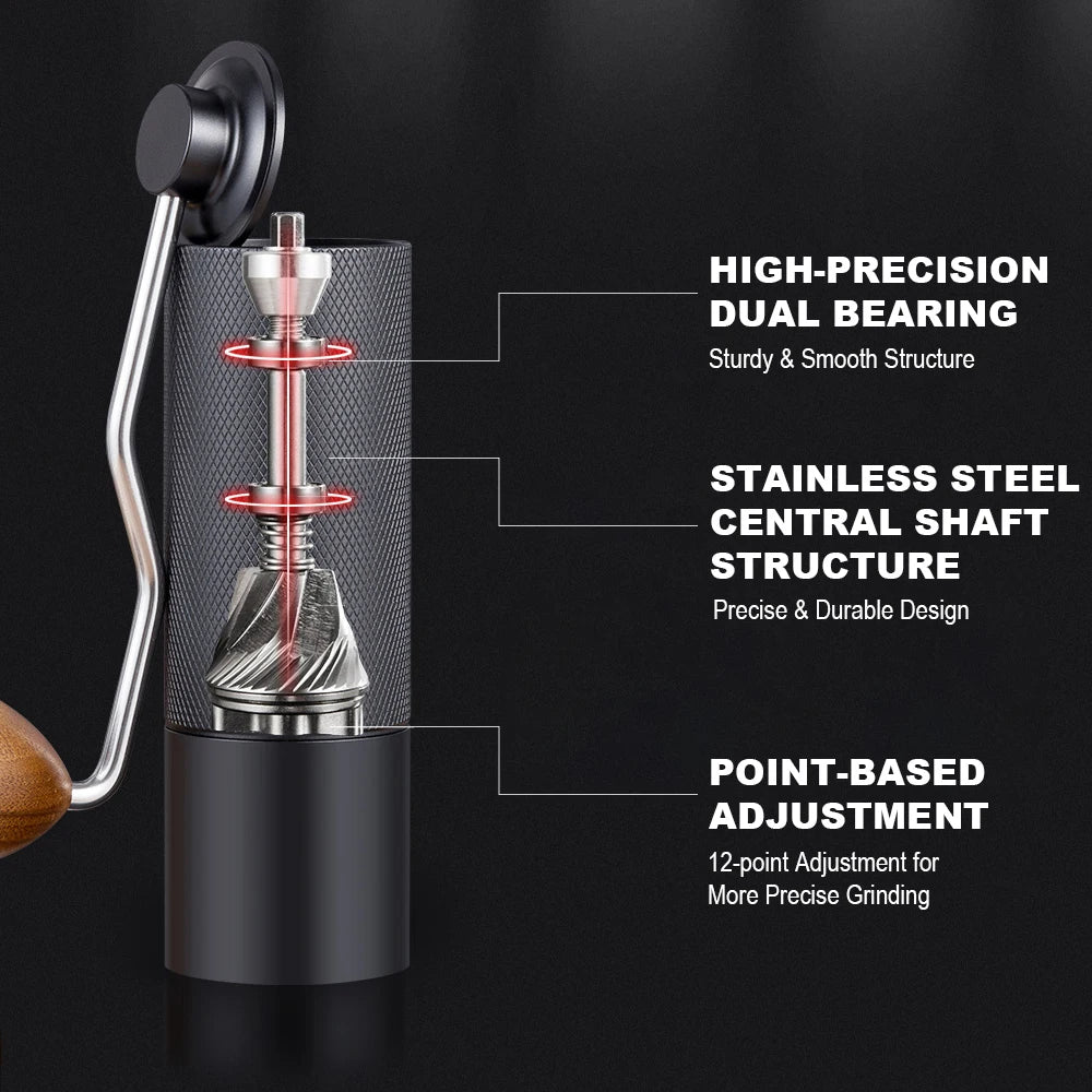Manual Coffee Grinder Stainless Steel Conical Burr Adjustable Hand Grinder