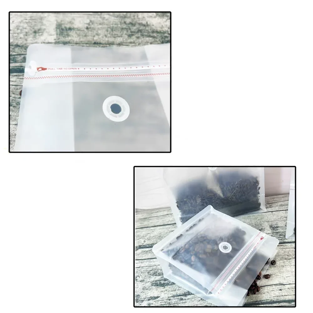 Recyclable Frosted Transparent Matte Coffee Powder Packing Bag with Valve