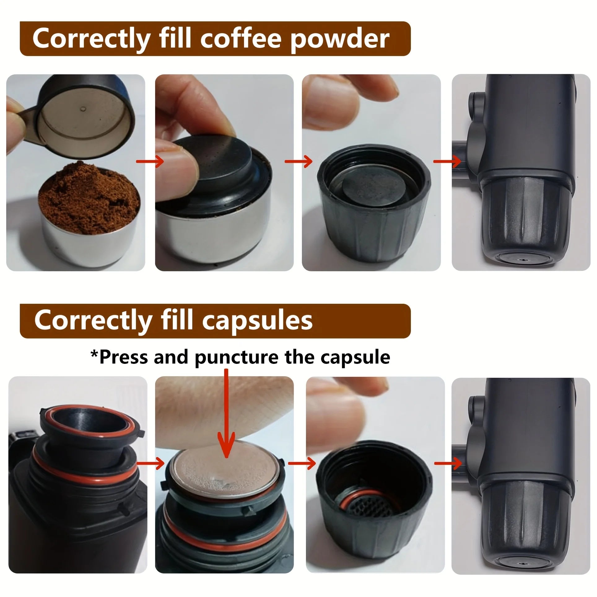 Espresso Coffee Maker Portable, Manual No Electricity Needed Compact
