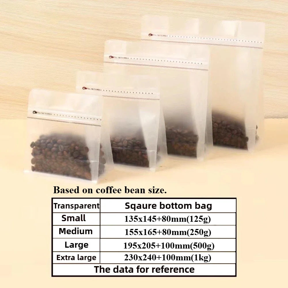 Recyclable Frosted Transparent Matte Coffee Powder Packing Bag with Valve