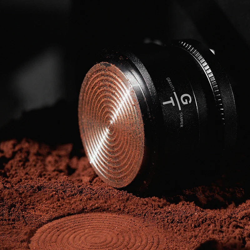 MUVNA Espresso Tamper V2, Slow Rebound Coffee Tamper Steel Ripple Base