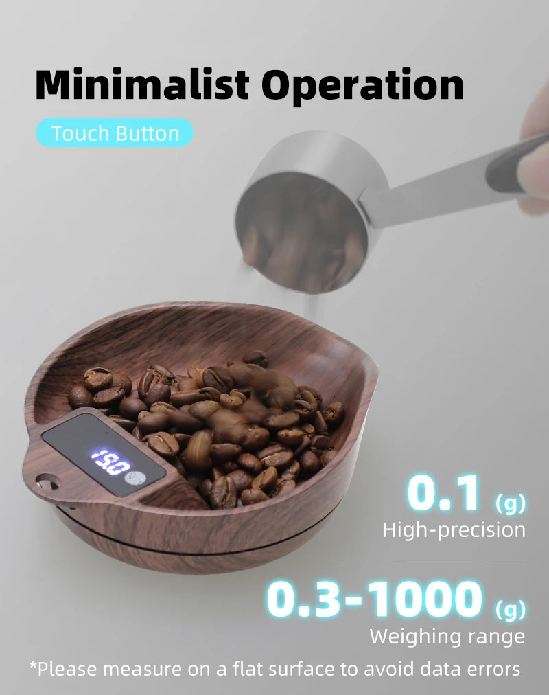 AliKisscafe Coffee Scale Electronic Bean Measuring Scale ABS Espresso Weighing