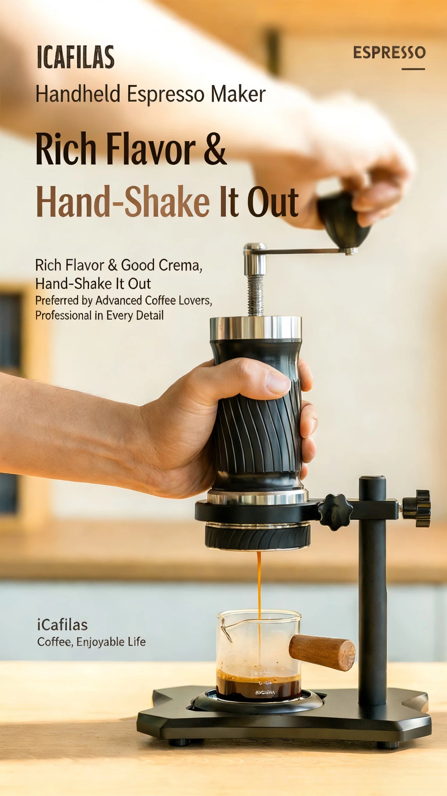 New Hand-cranked Espresso Machine Portable Travel Outdoor Manual Coffee