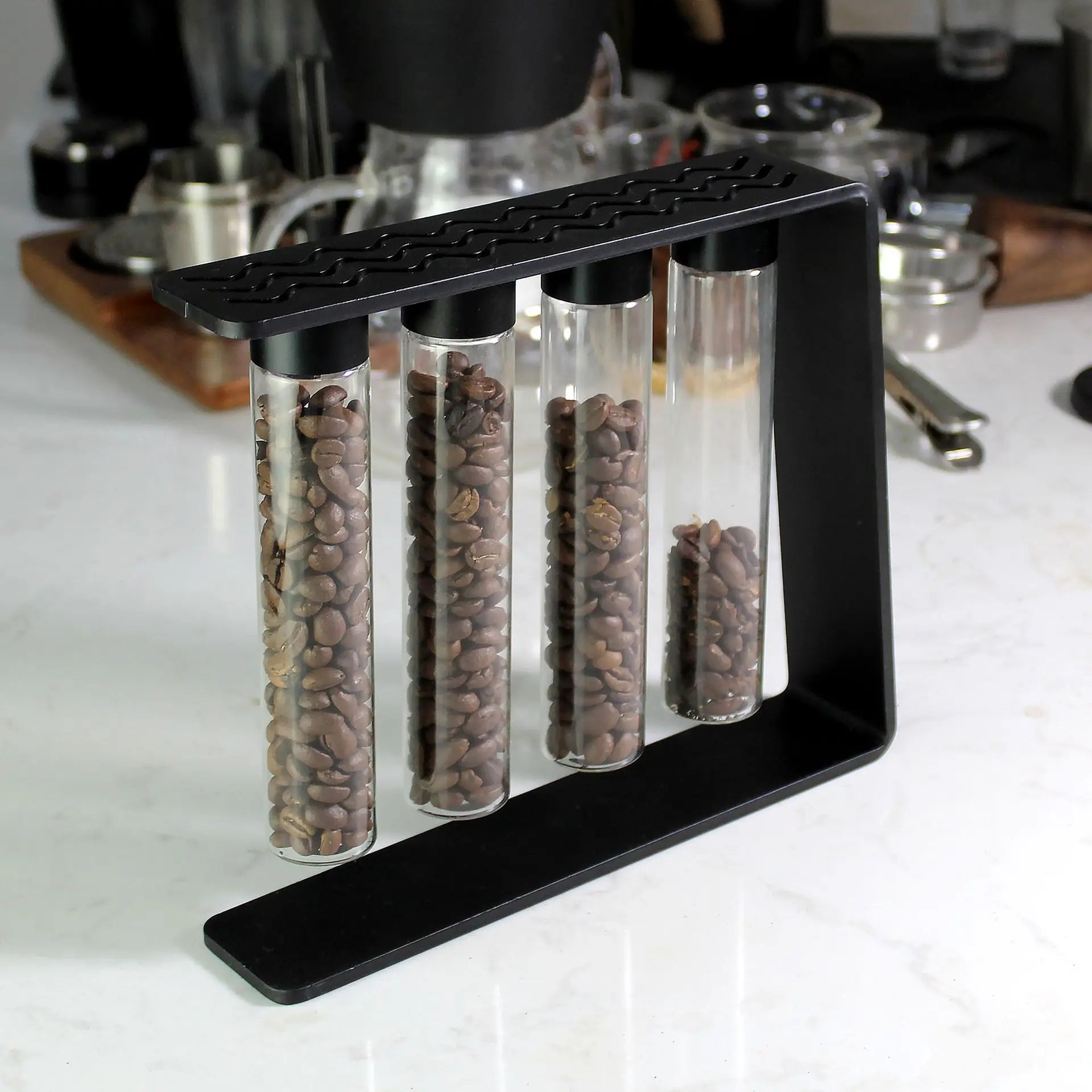Magnet Coffee Beans Storage Container Tube Display Rack Tea Bottle Glass Set