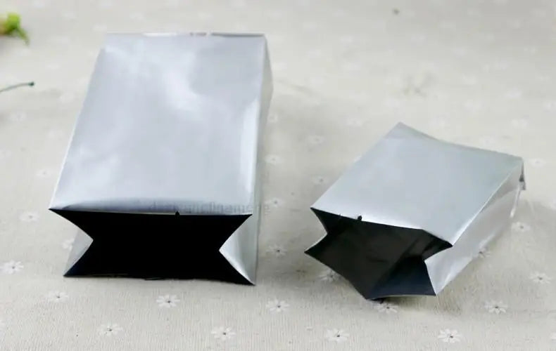 Top Open Silver Color Aluminum Foil Heat Seal Vacuum Food Packing Gusset Bag