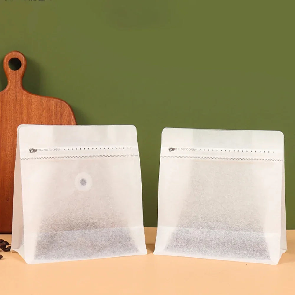 Recyclable Frosted Transparent Matte Coffee Powder Packing Bag with Valve