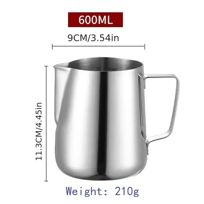 Milk Creamer Frothing Pitcher with Scale Stainless Steel Milk Frother Latte Cup