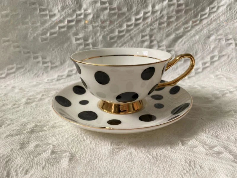 220ml Ceramic Mug Light Luxury Retro Afternoon Tea Coffee Cup Saucer Sets