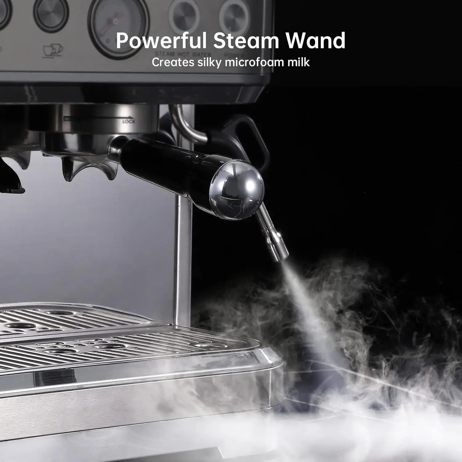 Espresso Machine Stainless Steel Coffee Machine with Milk Frother & Grinder