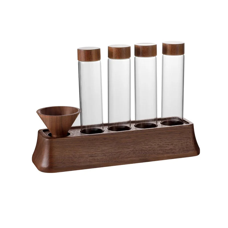 Magnetic Coffee Bean Dispensing Bottle with Glass Test Tube Display Stand