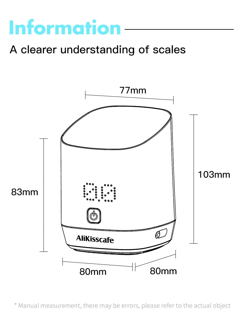 AliKisscafe Digital Dosing Cup Coffee Scale Display Tray Precise Scale Cup