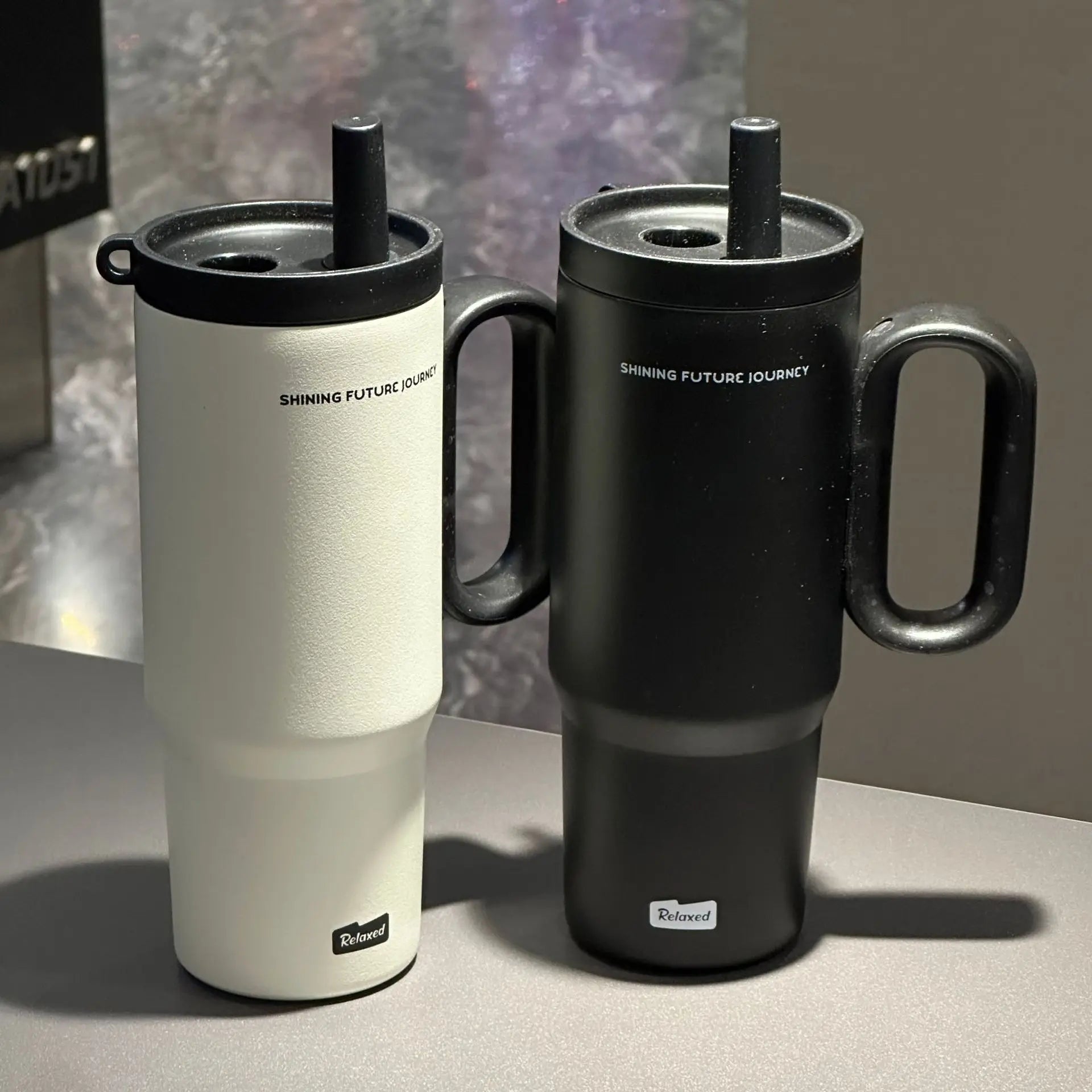 720ML Stainless Steel Thermos Cup with Straw Handle Ice Coffee Drink Vacuum