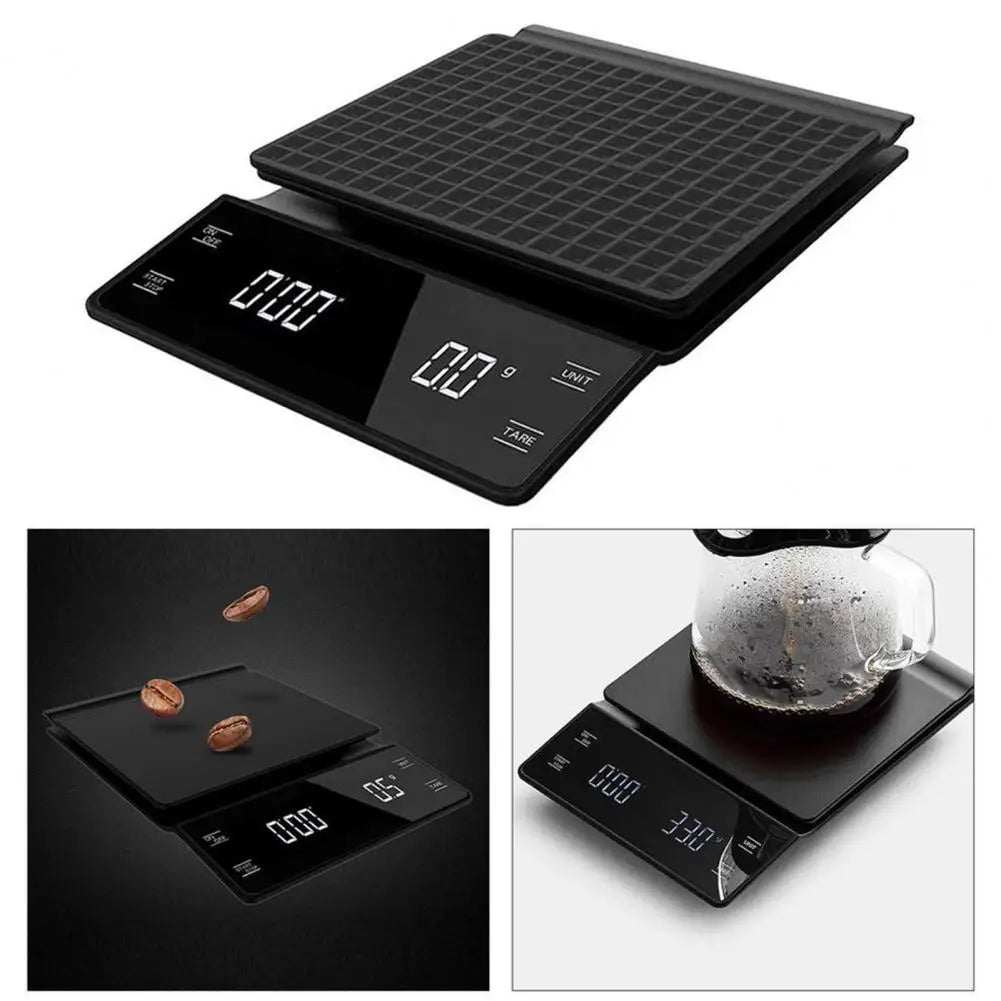 Mini Coffee Scale with Timer 3 Units High Precision LCD Display Electronic Pour