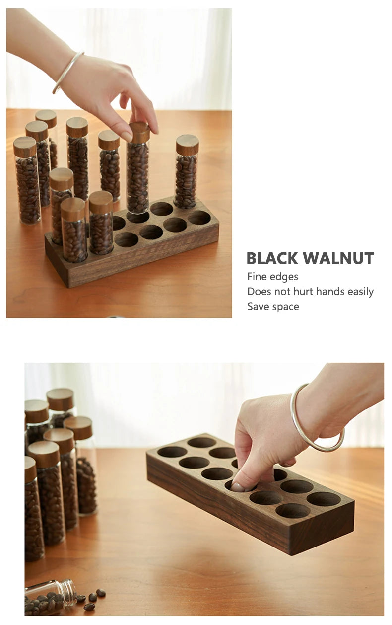 Coffee Beans Storage Container Tube Display Rack Tea Bottle Glass Single Dose