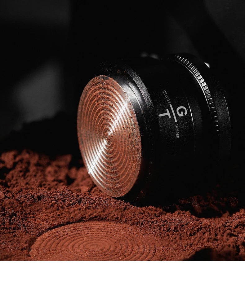 MUVNA Espresso Tamper V2, Slow Rebound Coffee Tamper Steel Ripple Base