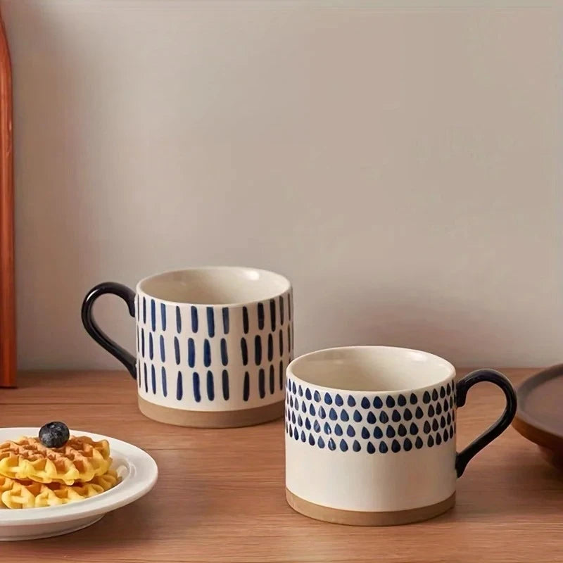 KEMORELA 1PCS 450ML Nordic Ceramic Cup Coffee Milk Mug with Handle Cup